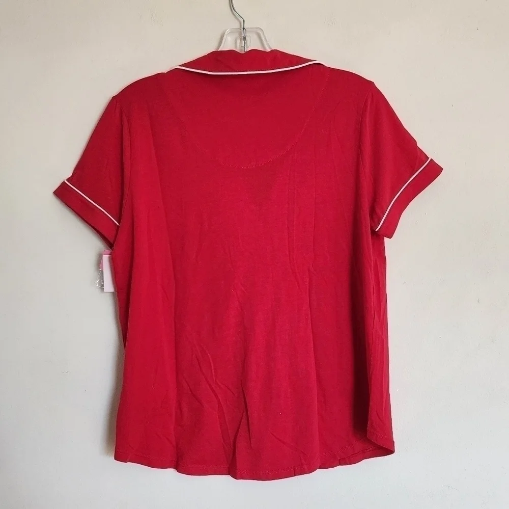 NWT Kate Spade Short Sleeve Red Pajama Top size Small